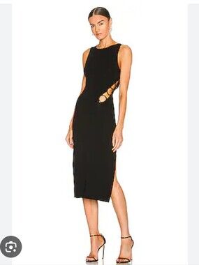 Suboo Sleeveless Midi Dress with Side Ring Accents